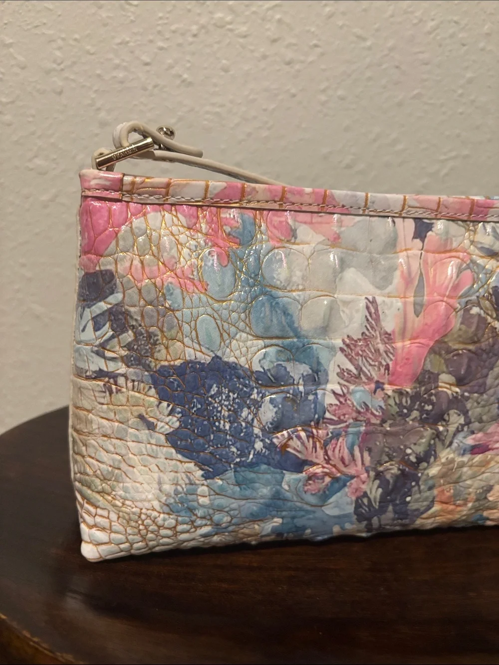 Brahmin Pastel Floral Croc-Embossed Shoulder Bag